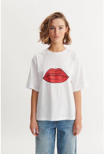 Basic Apparel T-Shirt RAJA RED LIP aus Bio-Baumwolle GOTS