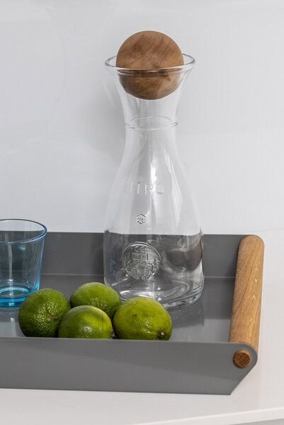 kleiderleiter_de Serviertablett | Design-Tablett Helga - Retro Hipster Eiche Alu