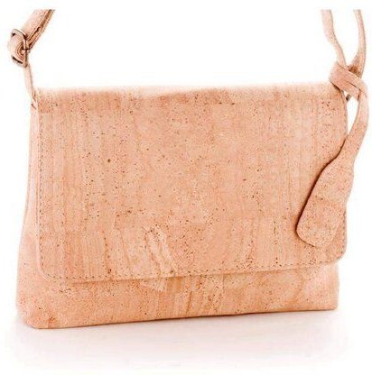 Kork-Deko Kleine, schlichte Umhängetasche naturkorkfarben mit Schultergurt