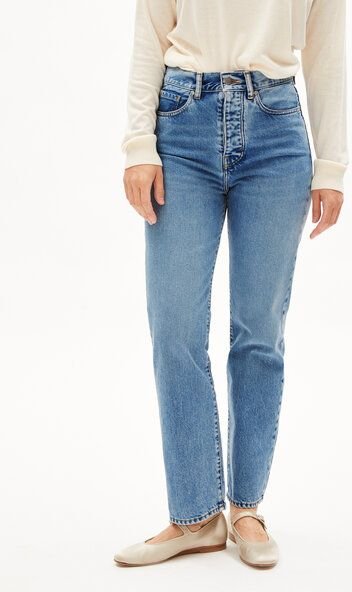 ARMEDANGELS AAIKALA Damen Jeans Straight Leg High Waist recycelte Baumwolle Non-Stretch