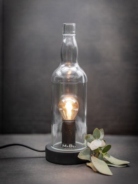 MaBe Tischleuchte + WINDLICHT aus der Whisky Flasche 2in1