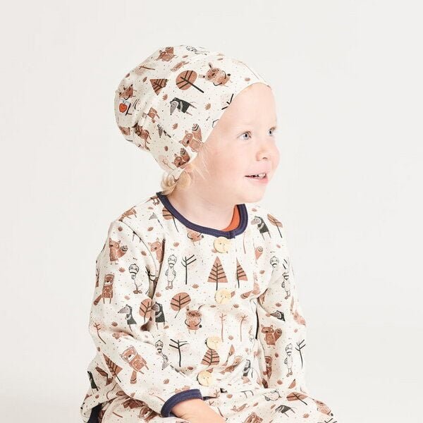 Cheeky Apple Gefüttertes Jäckchen aus Bio-Baumwolle "Paper Gang" Beige-meliert/Navy-Weiß Ringel