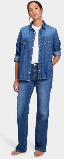 FUTURE:PEOPLE. 06:00 WIDE LEG - MID WAIST- Damen Jeans aus leichtem Stretch-Denim aus Bio-Baumwoll/ Tencel-Mix (30600 1 ...