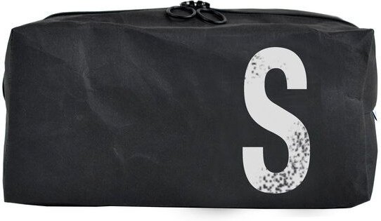 renna deluxe Kulturbeutel oder Kosmetiktasche mit Monogramm, vegan, SCHWARZ