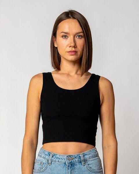 Thumbnail - GORG Damen Geripptes Cropped Top aus Bio-Baumwolle & TENCEL Modal