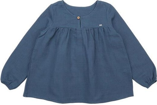 Walkiddy Muslin Navy Bio-Baumwolle Bluse - Marineblau Nachhaltig & GOTS-Zertifiziert