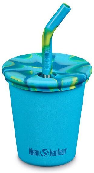 Klean Kanteen Edelstahl Trinkbecher Kid's Cup 296 ml mit Deckel und Trinkhalm