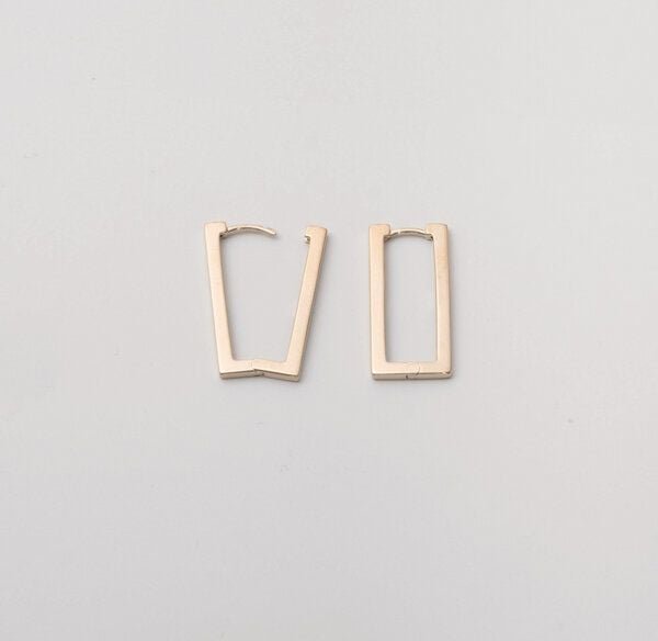 fejn jewelry Ohrringe 'rectangle huggie' rechteckige, schmale Creole