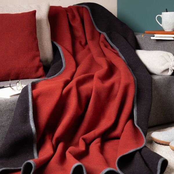 nahtur-design Lodendecke | Warme Wolldecke | Kuscheldecke aus 100% Schurwolle