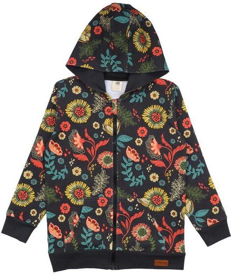 Kapuzenjacke Bio-Baumwolle Walkiddy - Cheerful Flowers, GOTS-zertifiziert, 95% Bio-Baumwolle, nachhaltig & umweltfreundl...