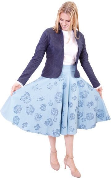 Peaces.bio - handbedruckte Biomode Bio-Tellerrock "Dancing Baldrian"