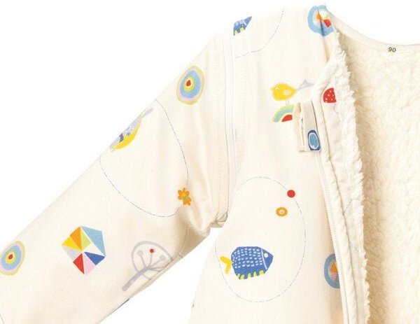 Cotonea Bio Kinderschlafsack mit Teddyplüsch-Futter & abnehmbare Arme