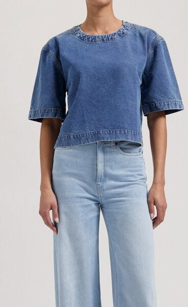 MUD Jeans Damen Top "Tess Top - Stone Vintage"
