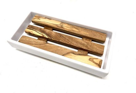 Thumbnail - Olivenholz erleben Seifenschale groß mit Einleger aus Olivenholz