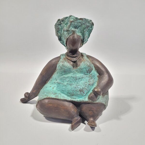 Moogoo Creative Africa Bronze-Skulptur "Dicke Madame" versch. Modelle und Farben Unikat Upcycling