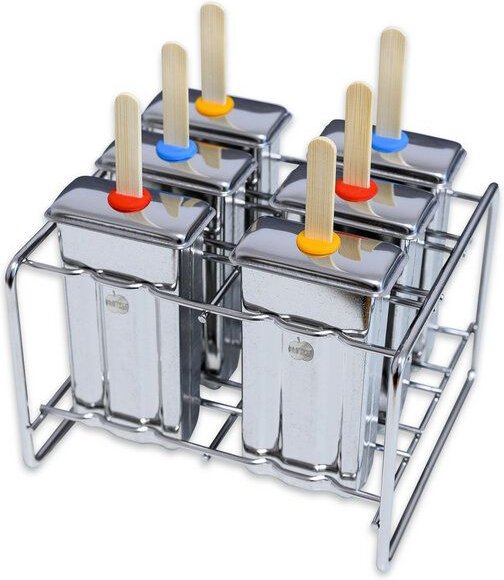 Brotzeit Eisformen 6er Set mit Stiel, aus Edelstahl