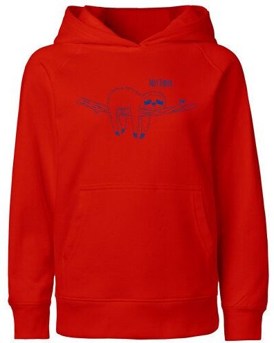 HANDGEDRUCKT "Not Today" Kinder Hoody aus reiner Biobaumwolle (kbA) Faultier Print