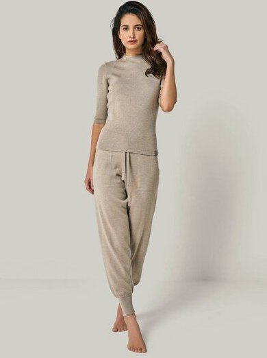 YOU LOOK PERFECT Merino Loungewear Set „Strickpullover Daria & Strickhose Bella"