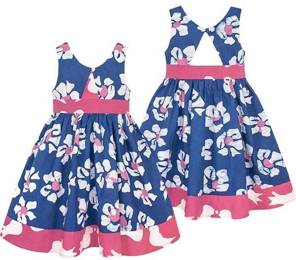 Global Mamas Bio Twirl Kleid - Tropics - Blau