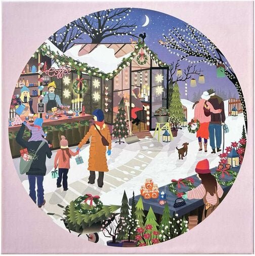 Thumbnail - Vissevasse CHRISTMAS MARKET - rundes PUZZLE - 1000 Teile