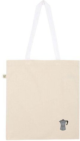 Coffee Fashion Espressokocher | Bestickte Bio Baumwoll Tragetasche