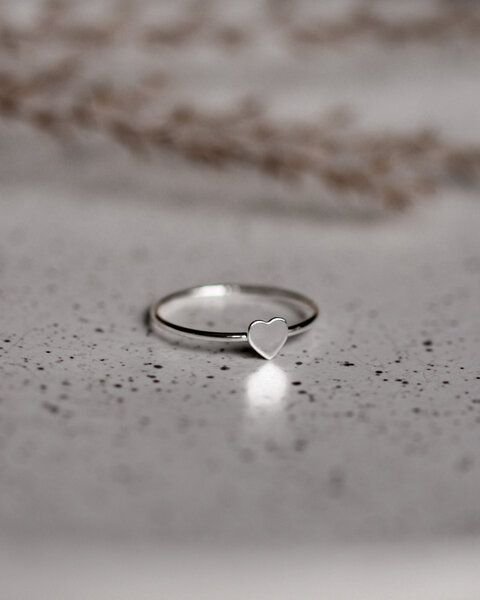 lille mus Ring 'Herz' 925 Silber / vergoldet