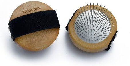 Treusinn Hundebürste ZOTTL Langhaar-Striegel / aus Buchenholz mit Drahtborsten