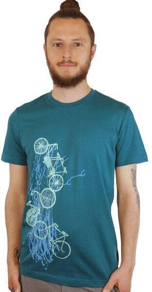 Spangeltangel Herrenshirt "Fahrräder", bedruckt, Siebdruck, sportlich, Bio-Baumwolle