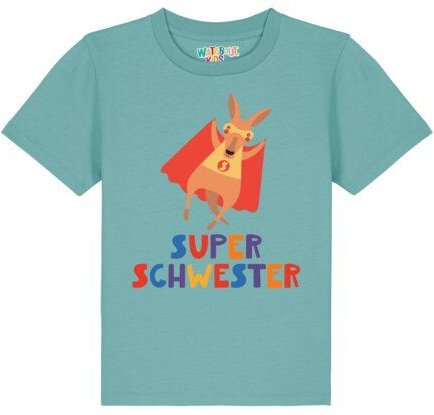 watabout.kids T-Shirt Kinder Känguru Superschwester