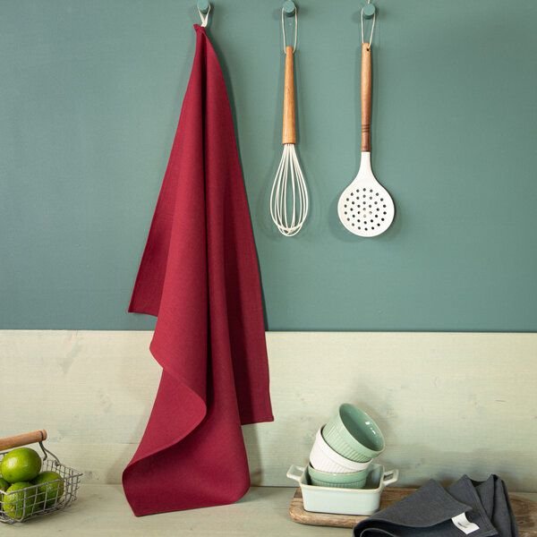 nahtur-design Leinen-Geschirrtuch 50 x 70 cm | 100% Leinen | Kräftige Farben