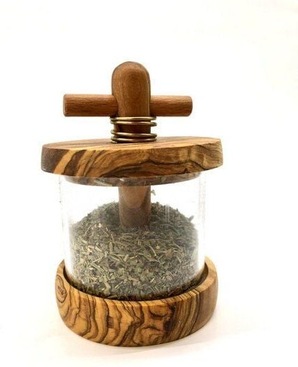 Thumbnail - Olivenholz erleben Kräutermühle aus Olivenholz (OHNE Kräuter)