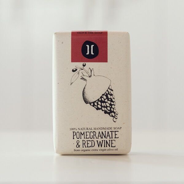 helleo Feste Seife aus Olivenöl - Pomegranate & Red wine