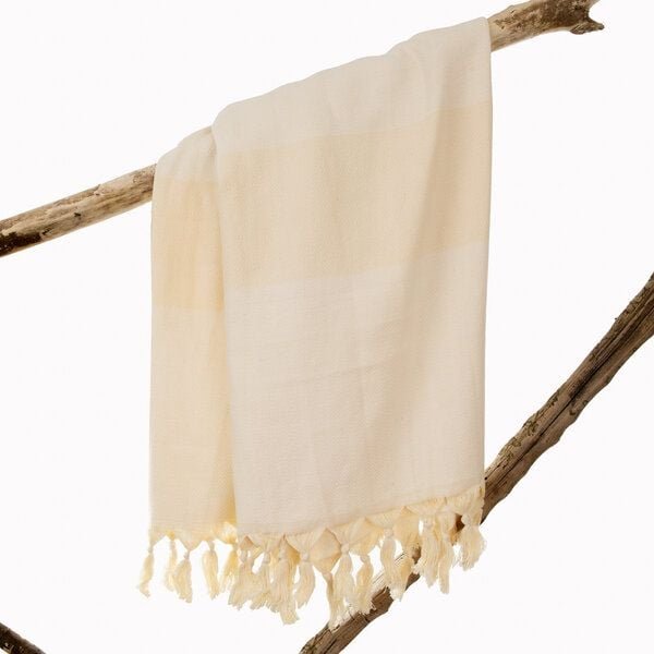 HängemattenGlück Hamamtuch/Strandtuch, handgewebt, flauschig, Bio-Baumwolle, GOTS-zertifiziert, 100x180cm