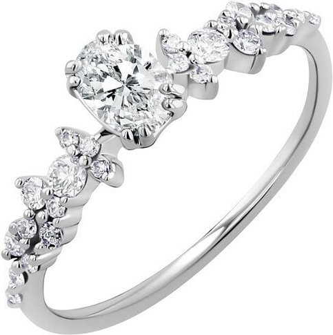 Eppi Verlobungsring mit Moissanit und Lab Grown Diamanten Mica