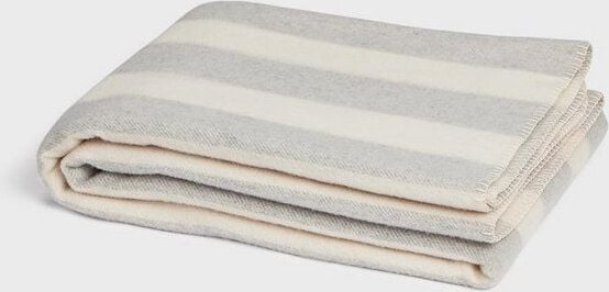 Yumeko Gestreifte Decke aus 100% Mulesingfreier Merinowolle