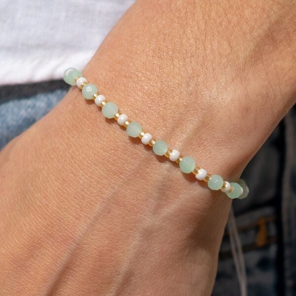 juni Perlenarmband "Lemonade" mint grün