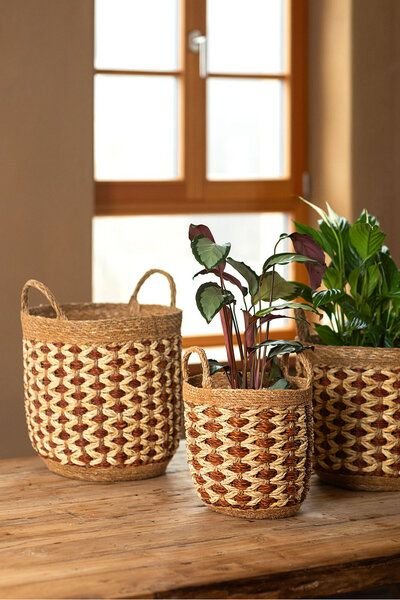 TRANQUILLO Seegras Aufbewahrungskörbe SEAWEED 3er-Set (MX952)