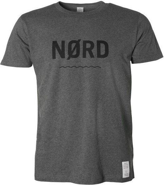 Waterkoog NØRD /T-shirt, grau meliert, schwarzer Print, Biobaumwolle