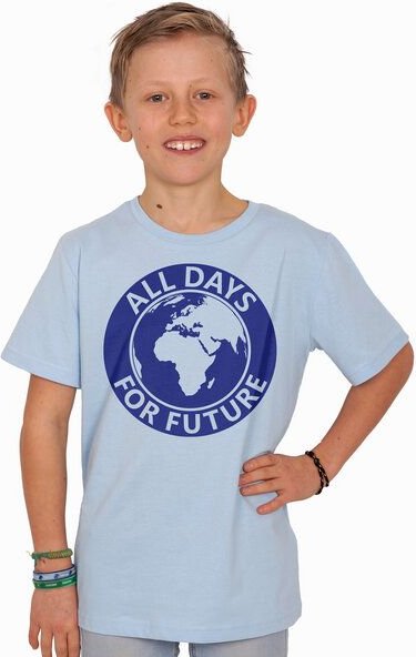 HANDGEDRUCKT "All Days For Future" Kinder T-Shirt aus Biobaumwolle (kbA)