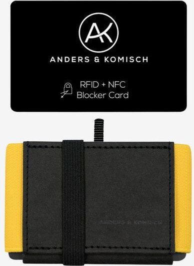 ANDERS & KOMISCH MINI DELUXE Slim Wallet mit RFID Schutz und Münzfach Schwarz