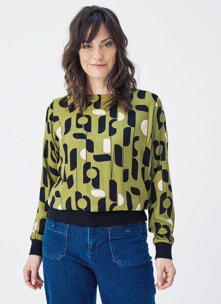 Mademoiselle YéYé Blusentop mit Bund aus Ecovero