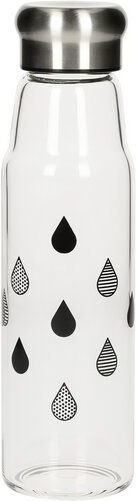 elasto Glasflasche 0,55 Liter Trinkflasche Borosilikatglas mit Neoprentasche