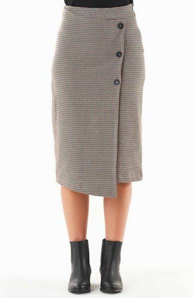 ORGANICATION Rock aus Bio-Baumwolle-Mix mit Hahnentrittmuster