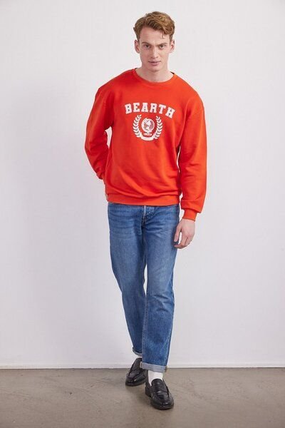 BEARTH Sweatshirt Unisex College Print Bio-Baumwolle (m)