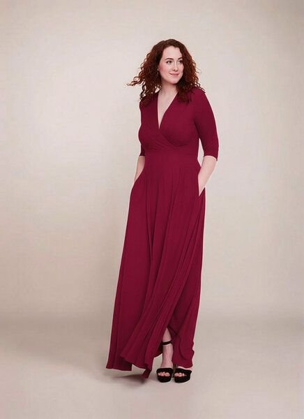 Ingoria MAGDALENA Maxi Kleid 3/4 Arm mit Taschen aus TENCEL® Modal Jersey