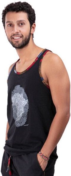 Africulture Tanktop, "West African Kitenge Fusion" mit Afrika Daumenabdruck