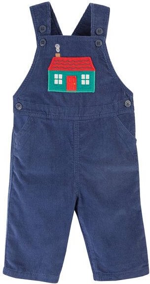Frugi Cord-Latzhose mit Haus-Motiv