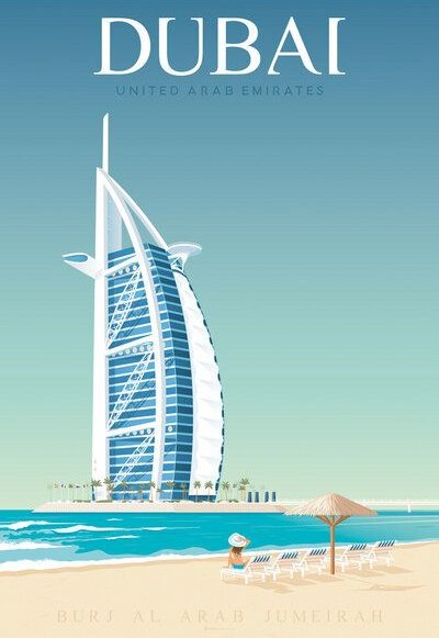 Photocircle Poster / Leinwandbild - Burj Khalifa Dubai Vintage Travel Wandbild