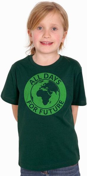 HANDGEDRUCKT "All Days For Future" Kinder T-Shirt aus Biobaumwolle (kbA)