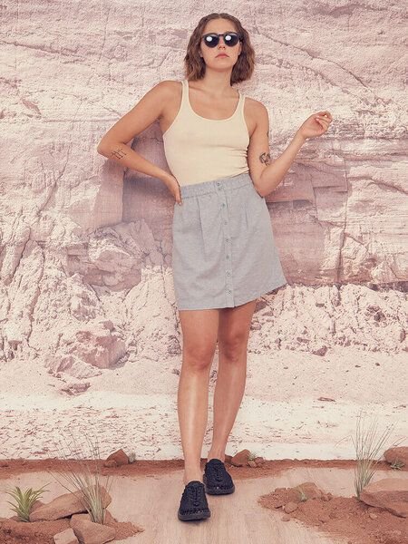 bleed Hanno Buttoned Hanf Lyocell (TENCEL) Rock Blau